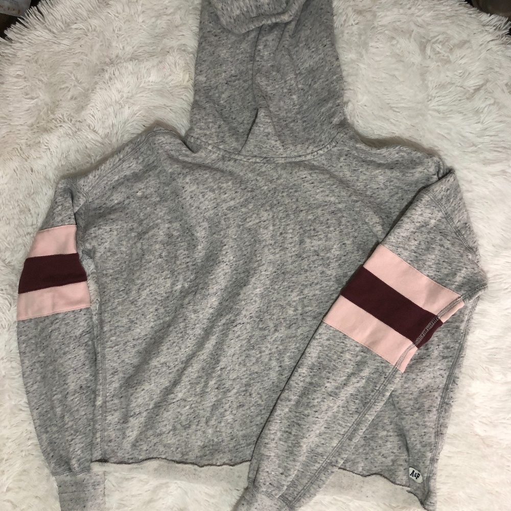 Abercrombie Super Soft Grey Hoodie with Stripes